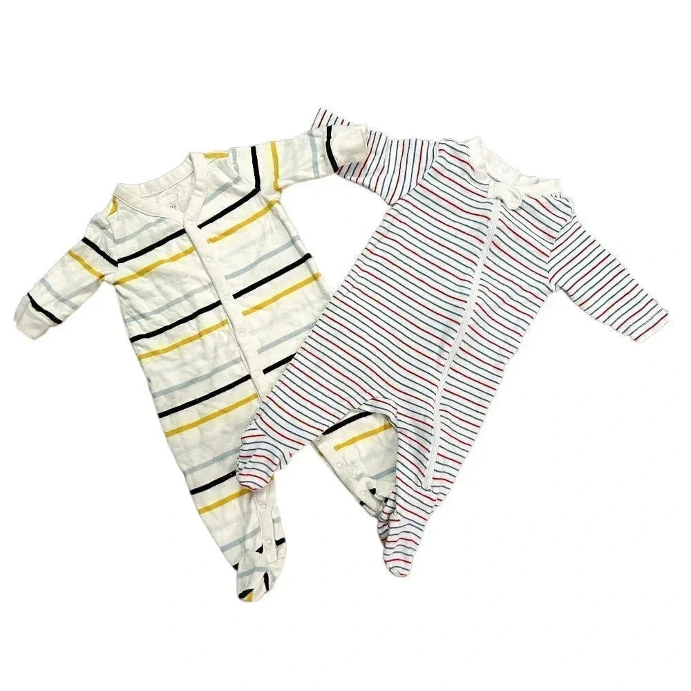 GAP | Bundle of Footed Onesies (0-3 mos)